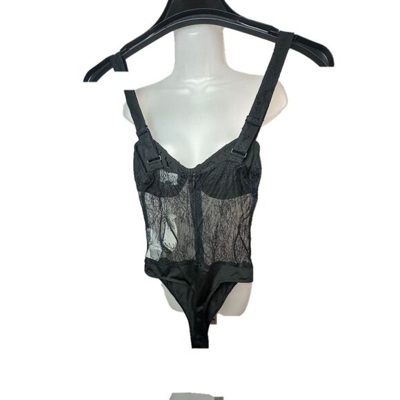 Danielle Bernstein Lace Bodysuit, 00, Black NWT - Picture 4 of 8